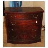MAHOGANY SERPENTINE FRONT 4 DRAWER CHEST