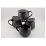 (4) WHITE OAK POTTERY MUGS BY OLSEN