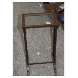 SMALL GLASS TOP SIDE TABLE