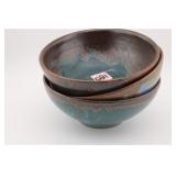 (3) D. FERGUSON PIGEON FORGE POTTERY BOWLS
