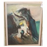 W.H. STEVENS OIL ON CANVAS ABSTACT