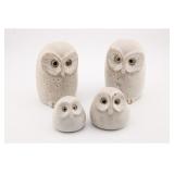 (4) PIGEON FORGE POTTERY OWL FIGURINES