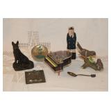 PAPERWEIGHT, BIRD FIGURINE, MUSIC BOX ETC