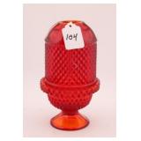 VIKING RED DIAMOND POINT AMBERINA FAIRY LAMP