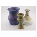 (3) PCS PIGEONFORGE POTTERY SIGNED A. HUSKEY