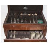 SILVERPLATE FLATWARE VARIETY BIN WOOD BOX