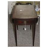 LEATHER TOP DROP LEAF ACCENT TABLE