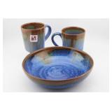 (3) PCS DOUGLAS FERGUSON SIGNED POTTERY