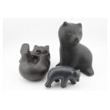 (3) BLACK BEARS PIGEON FORGE POTTERY