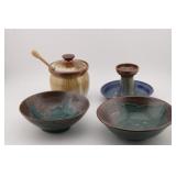 (4) PCS ALLEAN HUSKEY PIGEON FORGE POTTERY PCS