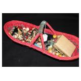 BASKET SELECTION OF COSTUME JEWELRY