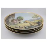 (4) BAVARIA 10' PLATES WITH GOLD EDGE ACCENT