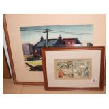 SIGNED WATERCOLOR AND PRINT