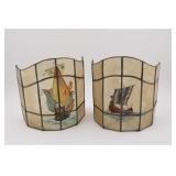 PAIR CAPIZ SHELL LAMP SHADES