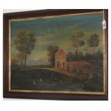 UNSIGNED OIL ON CANVAS LANDSCAPE
