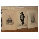 (20) MATTED PRINTS, ETCHINGS ETC.