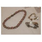 NECKLACE, STERLING CHARM BRACELET, 925 BRACELET