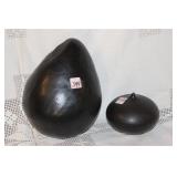 TWO PIECES OF BLACK POTTERY