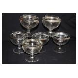 (6) STAINLESS & GLASS SHRIMP COOLER DISHES