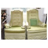 PAIR FABRIC SWIVEL ROCKERS