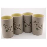 SETOF (4) PIGEON FORGE POTTERY TUMBLERS