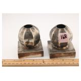 PAIR SILVER PLATE CANDLEHOLDERS SIGNED JB
