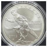 2012 INFANTRY SOLDIER UNC SILVER DOLLAR -