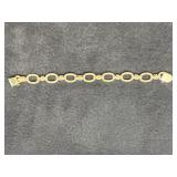 14K GOLD - 7 1/2" - GIVENCHY STYLE LINK BRACELET -