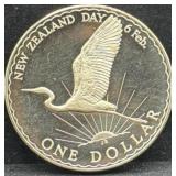 1974 NEW ZEALAND $1 COIN - IN BOX