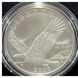 2008 BALD EAGLE UNC SILVER DOLLAR BOX & COA -