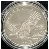 2008 BALD EAGLE UNC SILVER DOLLAR BOX & COA -