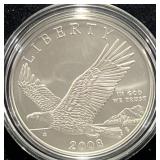 2008 BALD EAGLE UNC SILVER DOLLAR BOX & COA -