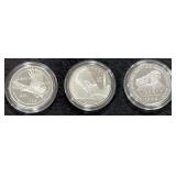 1994 US VETERANS SILVER DOLLAR 3-COIN PROOF SET -