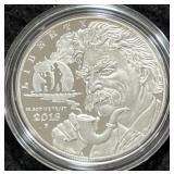 2016 MARK TWAIN PROOF SILVER DOLLAR - BOX & COA -
