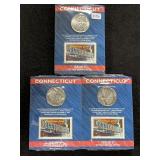 (3) 5-PACK STATE QUARTER & STAMP SETS - ISSUE