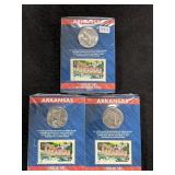 (3) 5-PACK STATE QUARTER & STAMP SETS - ISSUE 25