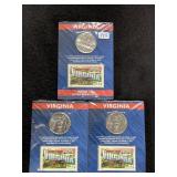 (3) 5-PACK STATE QUARTER & STAMP SETS - ISSUE 10