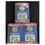 (3) 5-PACK STATE QUARTER & STAMP SETS - ISSUE 26