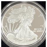 2008 - W PROOF SILVER EAGLE -BOX & COA - 99.9%