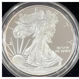 2008 - W PROOF SILVER EAGLE -BOX & COA - 99.9%