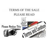 TERMS OF THE SALE - PLEASE READ!!!