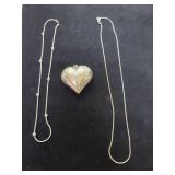(2) STERLING SILVER NECKLACES (14" & 16") AND