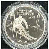 1994 NEW ZEALAND WINTER OLYMPICS $5 SILVER PROOF
