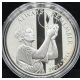 2011 SEPT 11 NATIONAL PROOF MEDAL - BOX & COA -