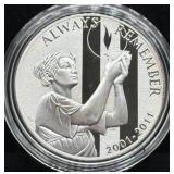 2011 SEPT 11 NATIONAL PROOF MEDAL - BOX & COA -
