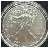 2012 UNC SILVER EAGLE - BOX & COA - 99.9% SILVER -