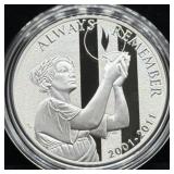 2011 SEPT 11 NATIONAL PROOF MEDAL - BOX & COA -