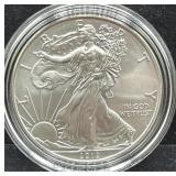 2012 UNC SILVER EAGLE - BOX & COA - 99.9% SILVER -
