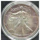 2012 UNC SILVER EAGLE - BOX & COA - 99.9% SILVER -