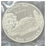 1977 NEW ZEALAND PROOF SILVER DOLLAR & CLAD